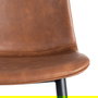 Silla Marrón Metal / Simil Piel (Set de 2)