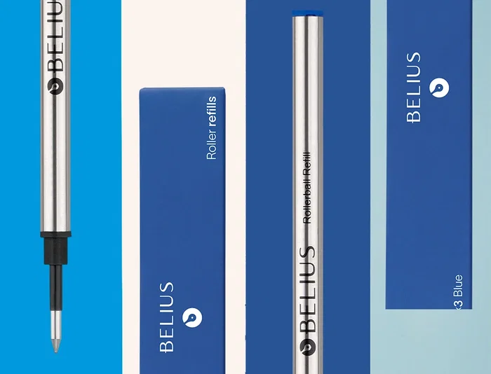 Belius Recambio Roller Azul 0,7 mm Punta Media Caja 3 Unidades Made in Germany