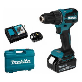 Makita DHP490RFX3 Taladro Combinado Inalámbrico 18V con 2 Baterías de 3.0 Ah y Set de 74 Piezas