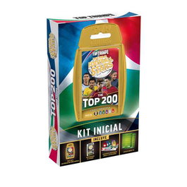 Bizak Futbol Mundial Top 200 Starter Kit - Juego de Cartas de Competición con 34 Cartas de Jugadores y Campo de Juego - Edad Mínima 36 Meses