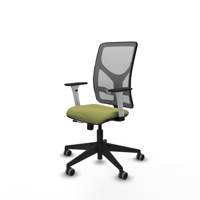PIQUERAS Y CRESPO Silla de oficina Motilla con mecanismo Sincro/Traslack, Verde oliva y Gris