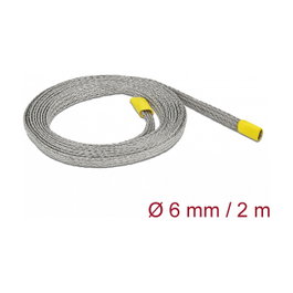 DeLOCK Funda trenzada para protección EMC extensible 2 m x 6 mm Gris