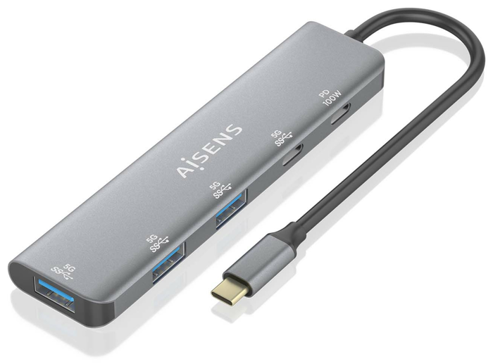 Aisens Hub USB 3.2 Gen1 5G USB-C Gris A109-0857
