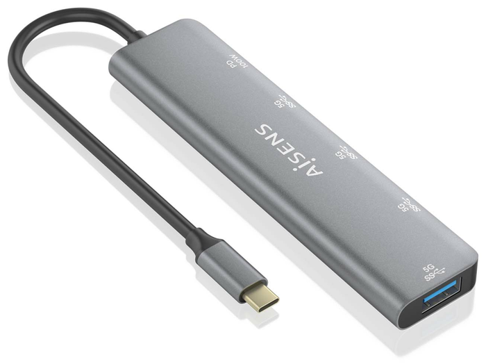 Aisens Hub USB 3.2 Gen1 5G USB-C Gris A109-0857