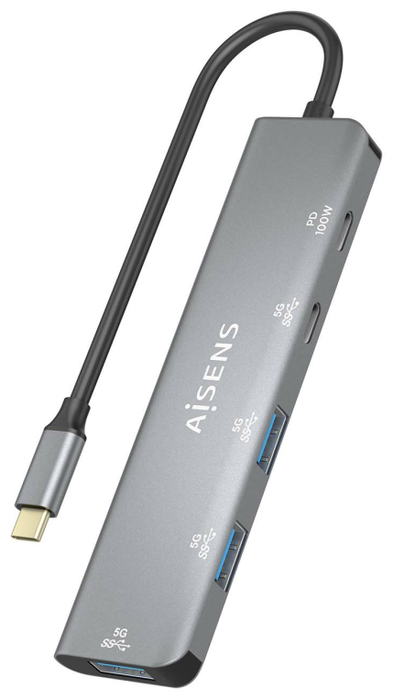 Aisens Hub USB 3.2 Gen1 5G USB-C Gris A109-0857