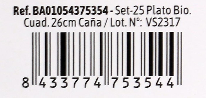 Algon Set 25 Platos Cuadrados Bio 26 cm Caña (8 Unidades) Algon Set 25 Platos Cuadrados Bio 26 cm Caña (8 Unidades)