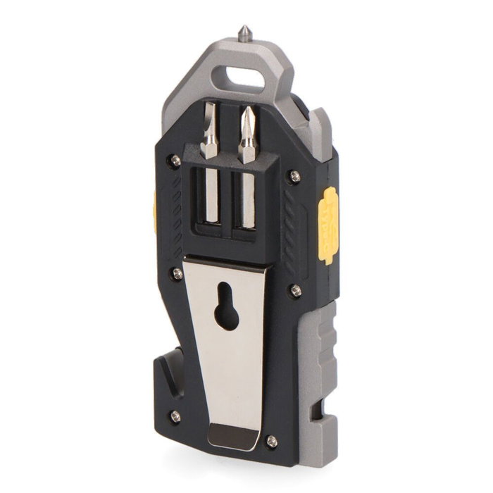 EDM Linterna de Seguridad 6 en 1 Titan Survival, Recargable USB-C, 400 Lúmenes, Batería 300 mAh, Incluye Rompecristales, Silbato y Herramientas (39x21x92 mm, IP44)