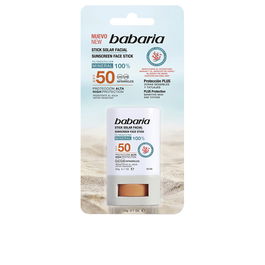 Babaria Protector Solar Facial Stick SPF50 20gr Alta Protección Solar UVB UVA Resistencia Agua Aloe Karité