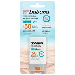 Babaria Protector Solar Stick Facial SPF50 20 gr - Alta Protección UVA/UVB, Resistente al Agua con Aloe y Manteca de Karité