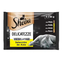 Mars Sheba Delicato Seleccion Aves Alimento Húmedo para Gatos - Caja 13x4x85 gr