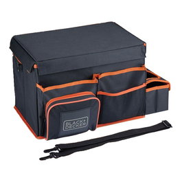 Black+Decker Organizador y Nevera para Automóvil con Compartimentos, Mesa y Correa 47.5 x 25 x 30 cm