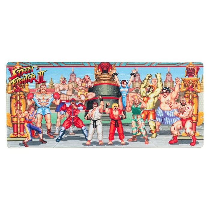 ERIK Alfombrilla Gaming Street Fighter 80x35cm Tapete Ratón y Teclado Superficie Textil Impermeable Base Goma Antideslizante Bordes Reforzados