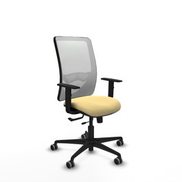 PIQUERAS Y CRESPO Silla de oficina Zulema con mecanismo Sincro/Traslack, Crema y Blanco