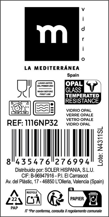 La Mediterranea Bol de Opalina Temara 15cm