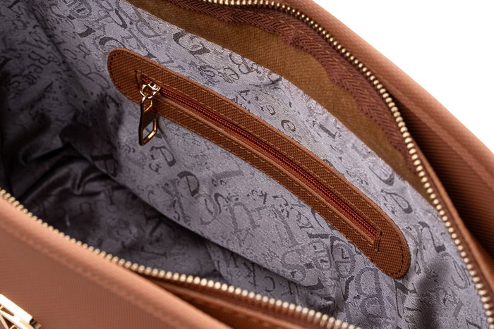 Lucky Bees 1247 Bolso Tote Tostado de Polipiel Elegante y Versátil para Mujer