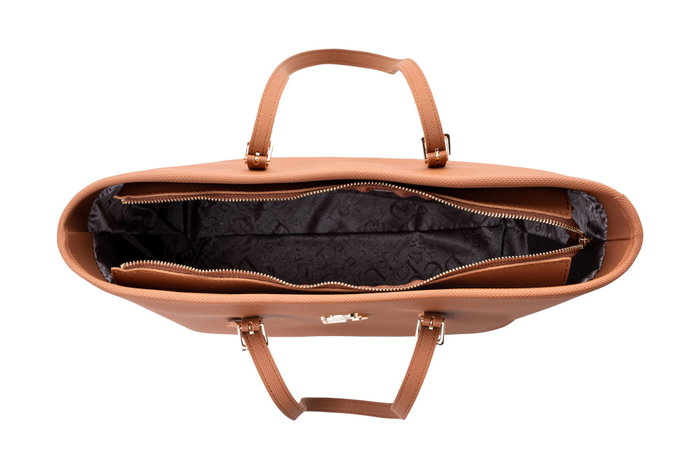Lucky Bees 1247 Bolso Tote Tostado de Polipiel Elegante y Versátil para Mujer