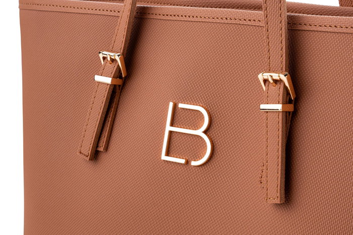Lucky Bees 1247 Bolso Tote Tostado de Polipiel Elegante y Versátil para Mujer