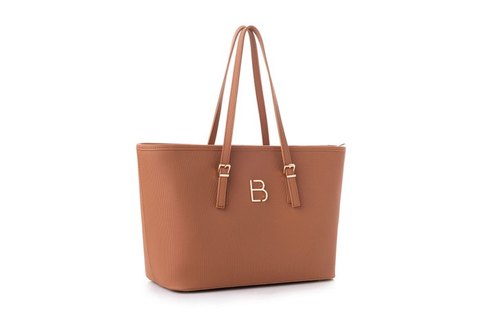 Lucky Bees 1247 Bolso Tote Tostado de Polipiel Elegante y Versátil para Mujer