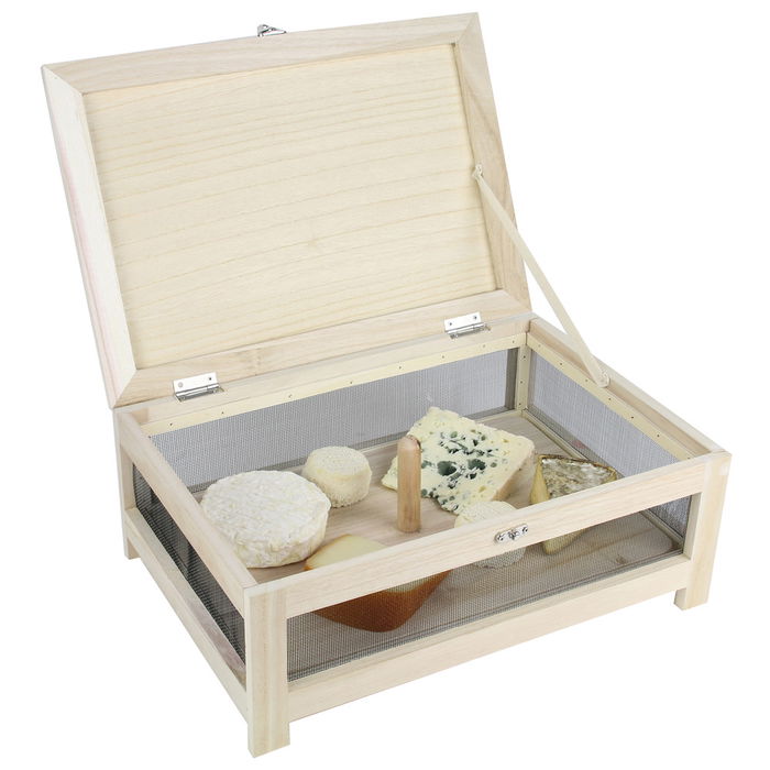 Totally Addict Bistrot Caja Queso Con Bandeja Portátil Madera 39x27x15 cm