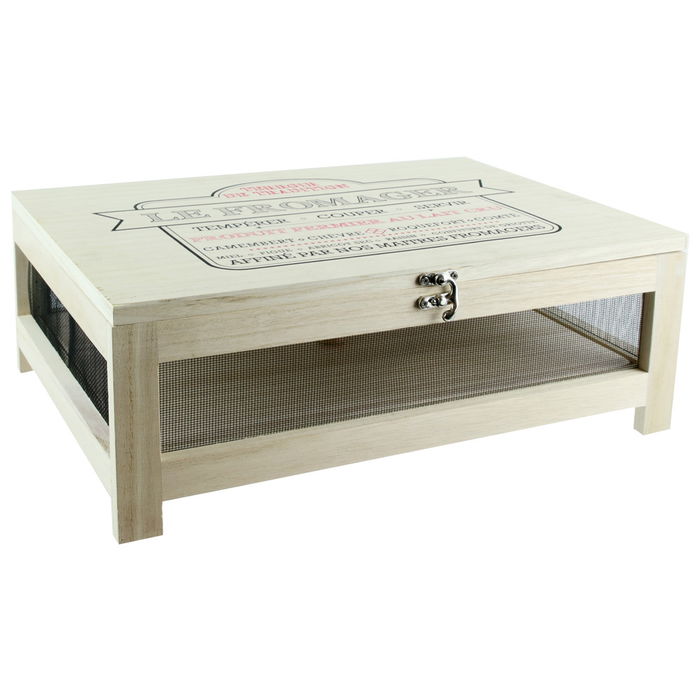 Totally Addict Bistrot Caja Queso Con Bandeja Portátil Madera 39x27x15 cm