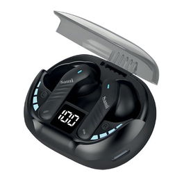 SAMI Auriculares Gaming TWS Negro con Pantalla LCD, Silicona, Batería 40mAh