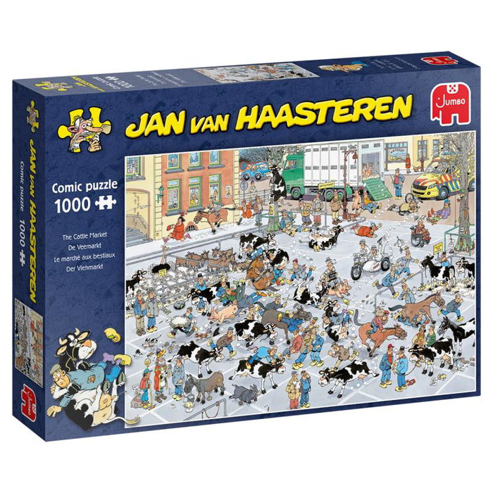 Jumbo Spiele Puzle de 1000 piezas Der Vieh-Markt de Jan van Haasteren Jumbo Spiele Puzle de 1000 piezas Der Vieh-Markt de Jan van Haasteren