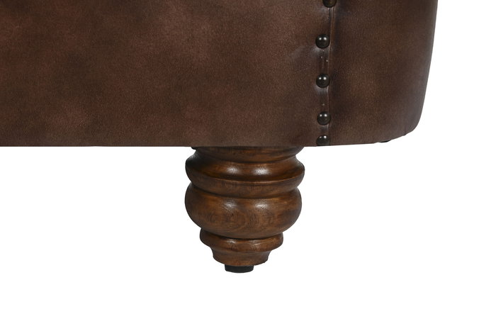 DKD Home Decor Leather top 23 Sofá Vintage Chester Piel Marrón 148 x 80 x 72 cm