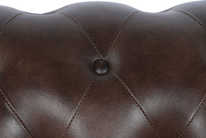 DKD Home Decor Leather top 23 Sofá Vintage Chester Piel Marrón 148 x 80 x 72 cm