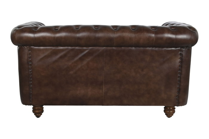 DKD Home Decor Leather top 23 Sofá Vintage Chester Piel Marrón 148 x 80 x 72 cm