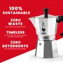 Bialetti Moka Express Cafetera Italiana 2 Tazas 90 ml, Acero Inoxidable, Apta para Gas y Eléctrica (No Inducción)