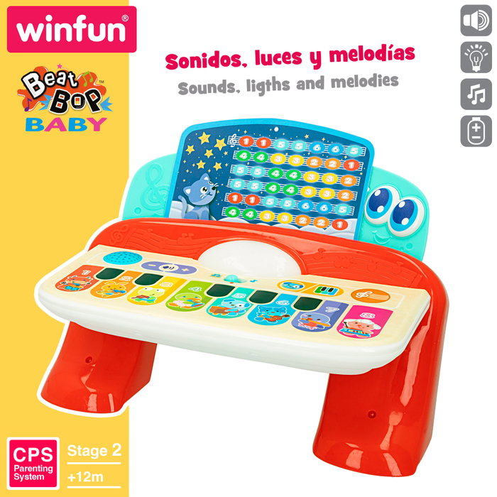 Winfun Piano bebé táctil con luz, sonido y melodías