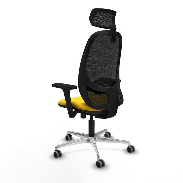 PIQUERAS Y CRESPO Silla de oficina Cilanco con mecanismo Sincro/Traslack Amarillo y Negro