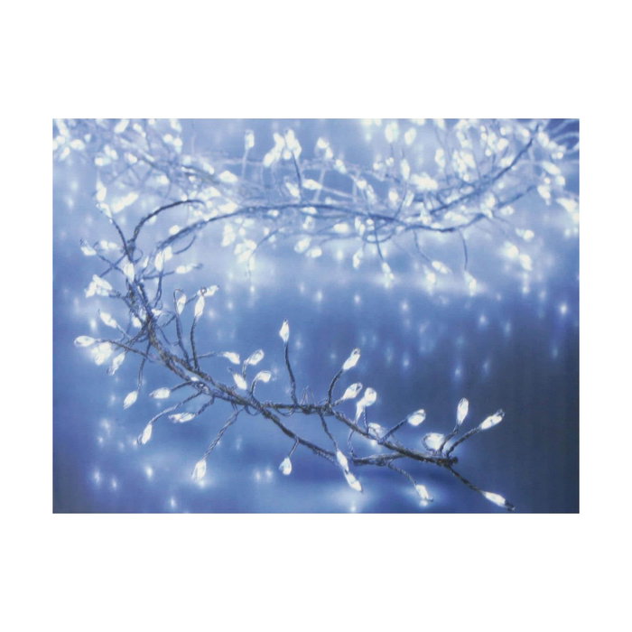 Guirnalda de tipo espino 100 LEDs blanco frío a pilas