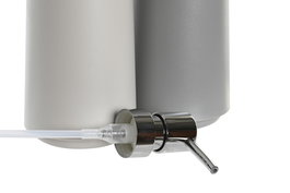 DKD Home Decor Dosificador Beige Gris 8 x 18 x 8 cm (2 Unidades)