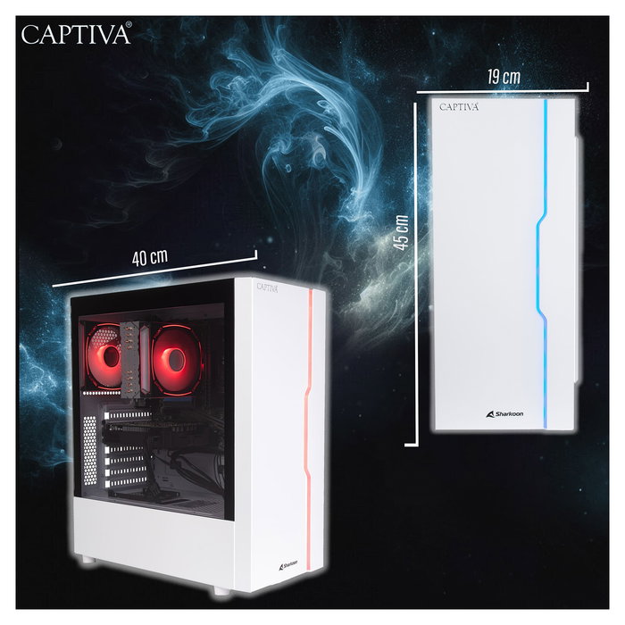 CAPTIVA PC Gaming R92-912 con AMD Ryzen 7 5700X, 32GB RAM, 1TB SSD, NVIDIA GeForce RTX 5060 8GB, Windows 11 Home