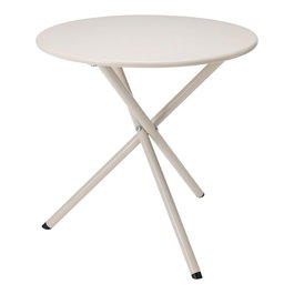 Ambiance Mesa Plegable de Acero, Color Beige, Ø48 x 48 cm, Tubo Ø2 cm