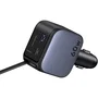 UGREEN Cargador de Coche 60W Negro con Cable USB-C Retráctil y Puertos USB-A/USB-C