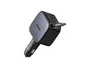UGREEN Cargador de Coche 60W Negro con Cable USB-C Retráctil y Puertos USB-A/USB-C