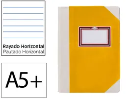 Fernandes Libro Din A5+ Rayado Horizontal 50 Hojas 100 gr Amarillo