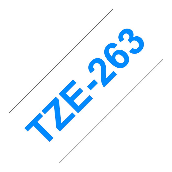 Brother TZe-263 Cinta laminada 36mm Azul sobre blanco