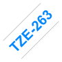 Brother TZe-263 Cinta laminada 36mm Azul sobre blanco