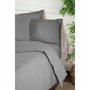 Aucune Juego de cama Gris 100% algodón reforzado con funda nórdica y 2 fundas de almohada de 220x240 cm, 60x60 cm