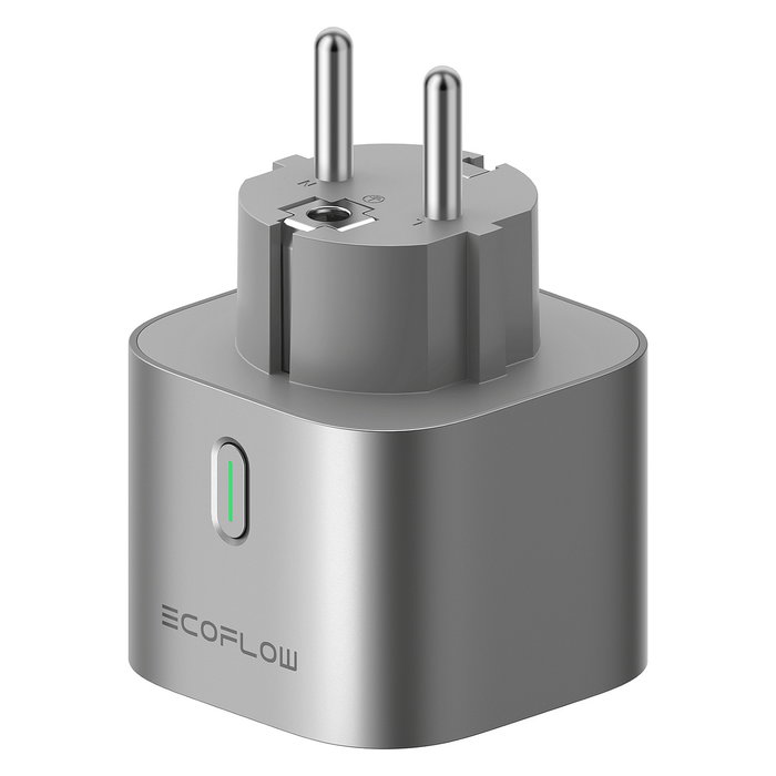 EcoFlow EFA-SMARTPLUG-EU-4P Smart Plug, Pack de 4 Enchufes Inteligentes Interiores, Plata, Control por Wi-Fi/Bluetooth y Voz, 10A, 110-250V