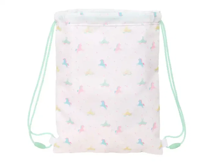 Bolsa Mochila con Cuerdas Safta Unicornio Beige 26 x 34 x 1 cm