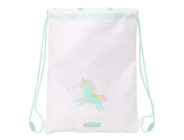 Bolsa Mochila con Cuerdas Safta Unicornio Beige 26 x 34 x 1 cm