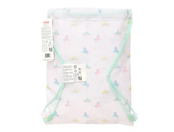 Bolsa Mochila con Cuerdas Safta Unicornio Beige 26 x 34 x 1 cm