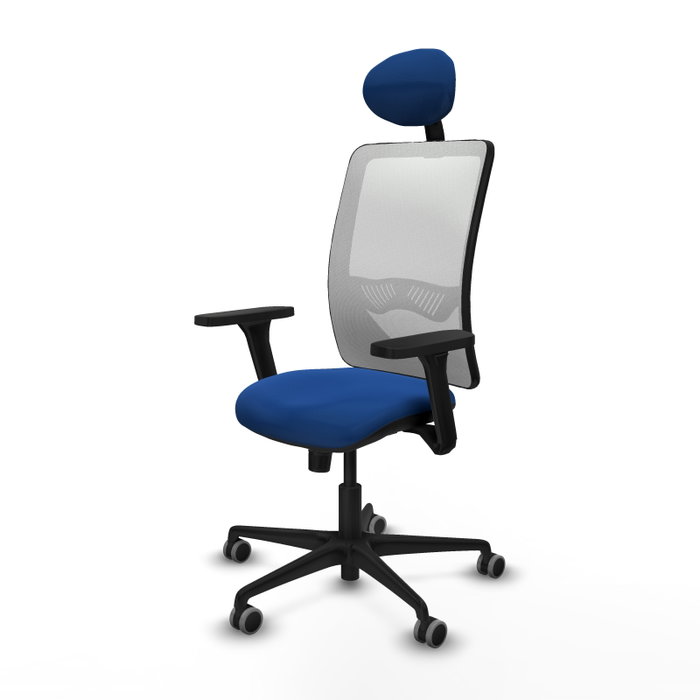 PIQUERAS Y CRESPO Silla de oficina Zulema Azul y Blanco con Mecanismo Sincro