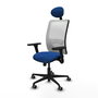 PIQUERAS Y CRESPO Silla de oficina Zulema Azul y Blanco con Mecanismo Sincro