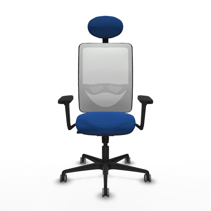 PIQUERAS Y CRESPO Silla de oficina Zulema Azul y Blanco con Mecanismo Sincro
