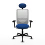 PIQUERAS Y CRESPO Silla de oficina Zulema Azul y Blanco con Mecanismo Sincro